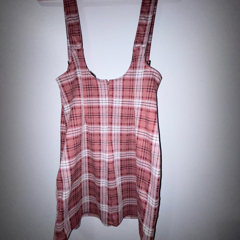 Forever 21 Red and White Asymmetrical Fitted Tank Top